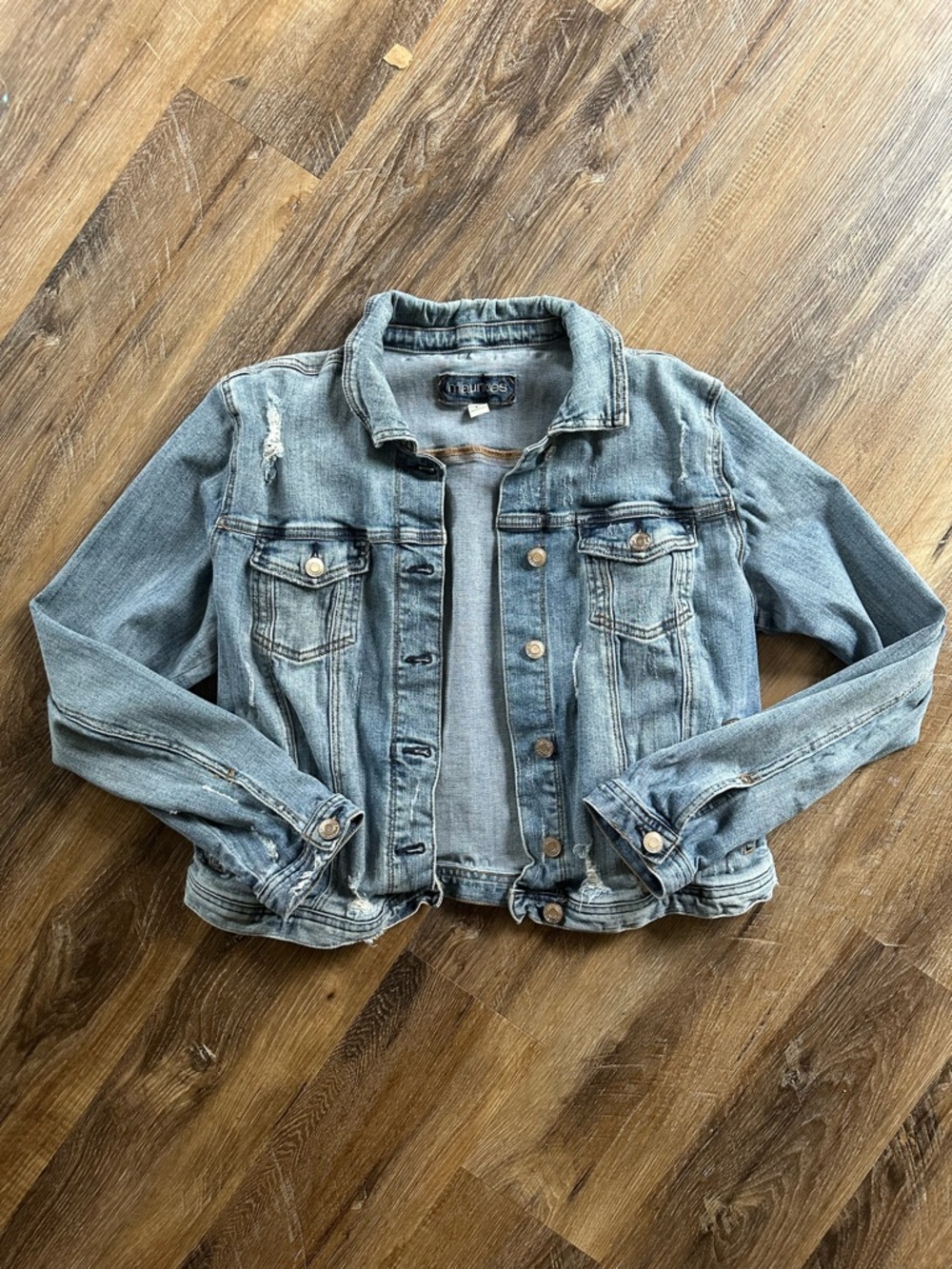 Maurices Faded Blue Denim Trucker Jacket